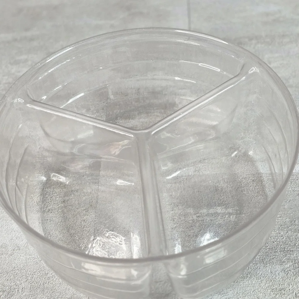 Longaberger Basket Plastic Protector Clear Insert Small Tri-Divider 3 Section